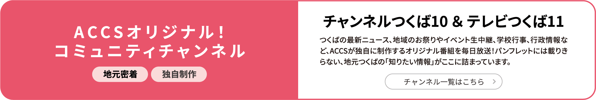チャンネルつくば10 & テレビつくば11